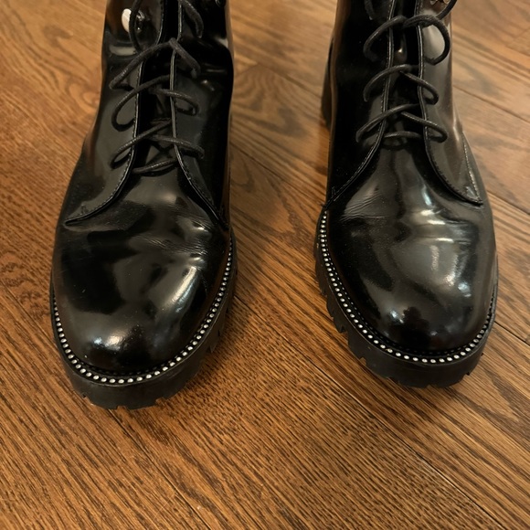 Dior Rebelle Patent Crystal Lace Up Combat Boots - Picture 4 of 9